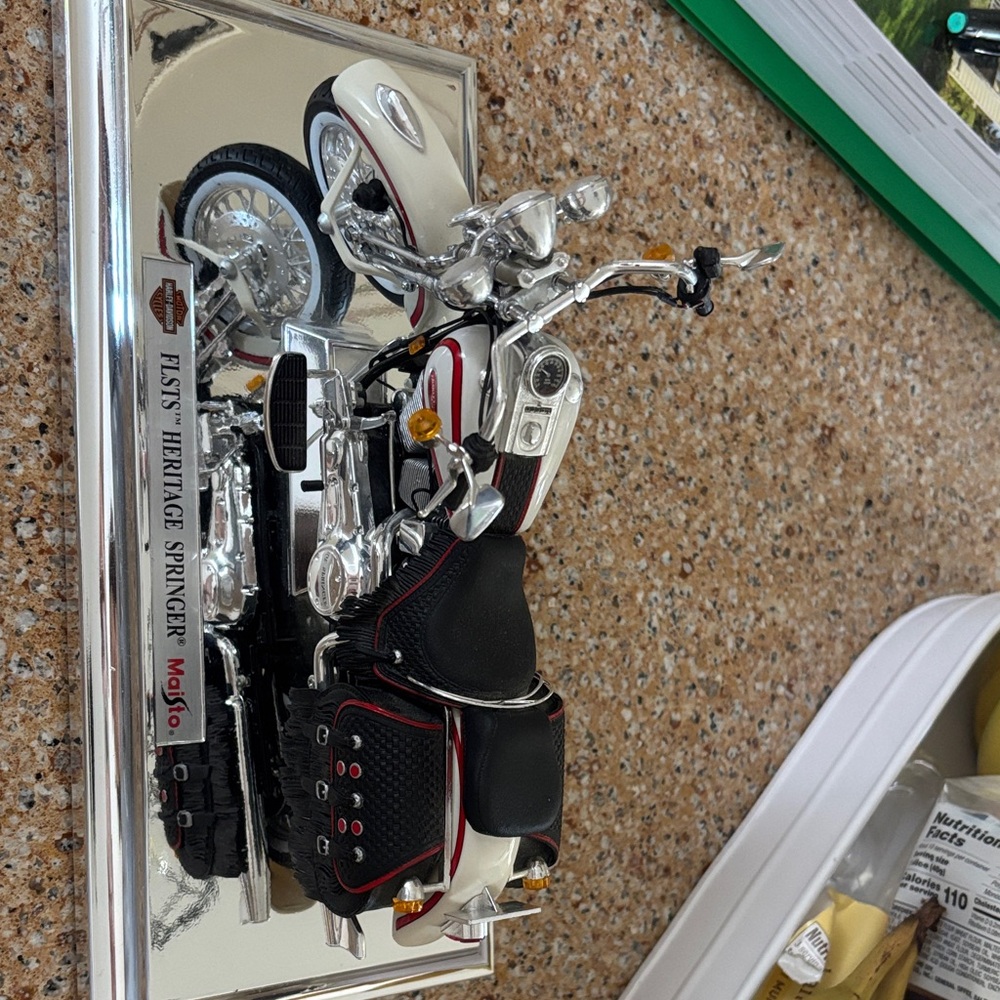 Heritage Springer Motorcycle Model in Black and White